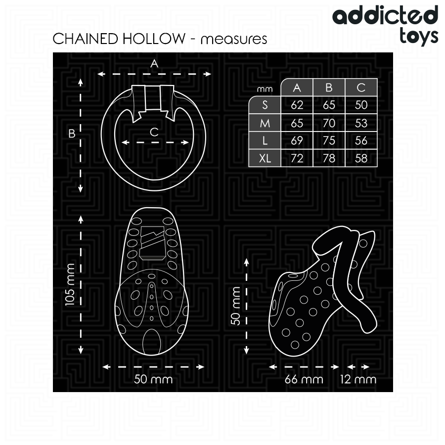 ADDICTED TOYS LOCKED - GAIOLA DE PÊNIS OCO COM CORRENTE 10,5 CM