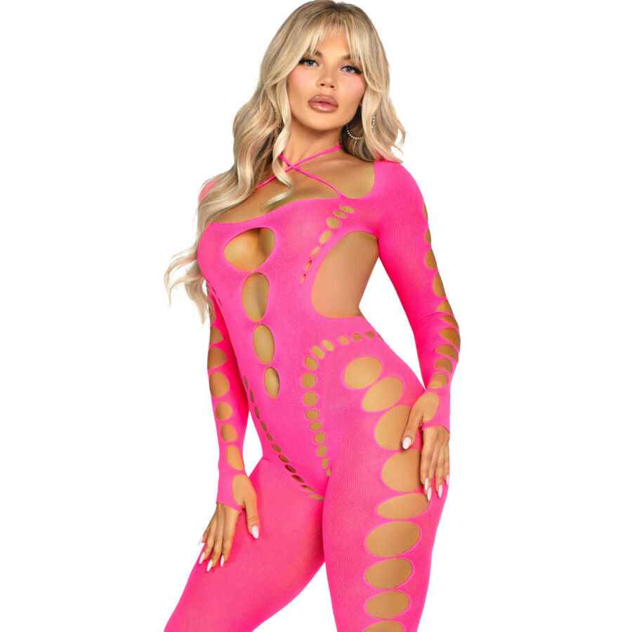 LEG AVENUE - BODYSTOCKING ROSA COM COSTAS ABERTAS TAMANHO ÚNICO