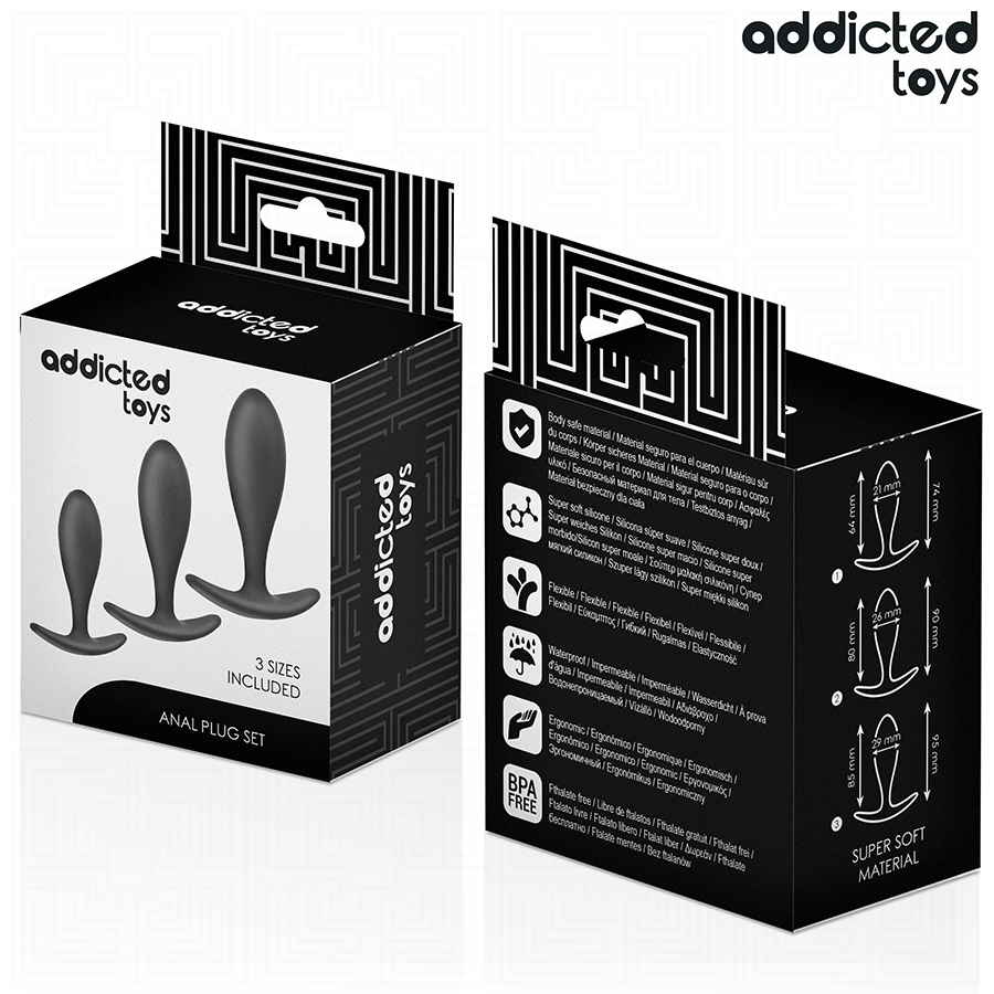 ADDICTED TOYS - CONJUNTO DE 3 PLUG ANAL MODELO 2