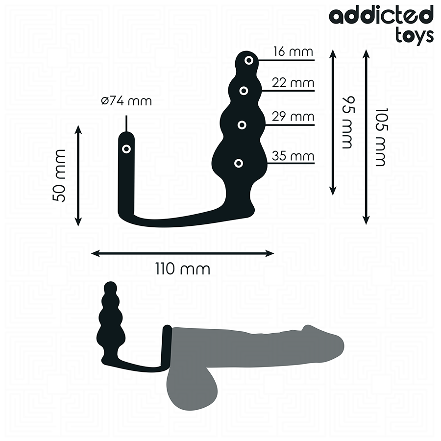 ADDICTED TOYS - PLUG ANAL COM ANEL MODELO 5