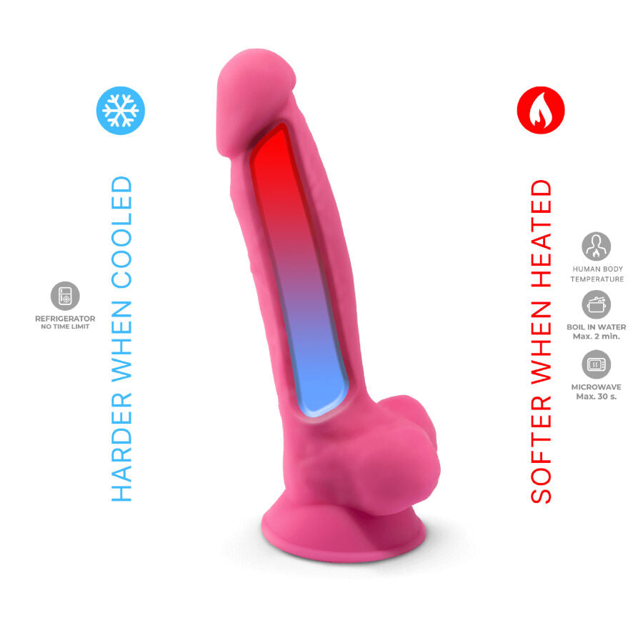 SILEXD - MODELO 1 PÊNIS REALISTA PREMIUM SILICONE SILEXPAN ROSA FLUORESCENTE 17,5 CM