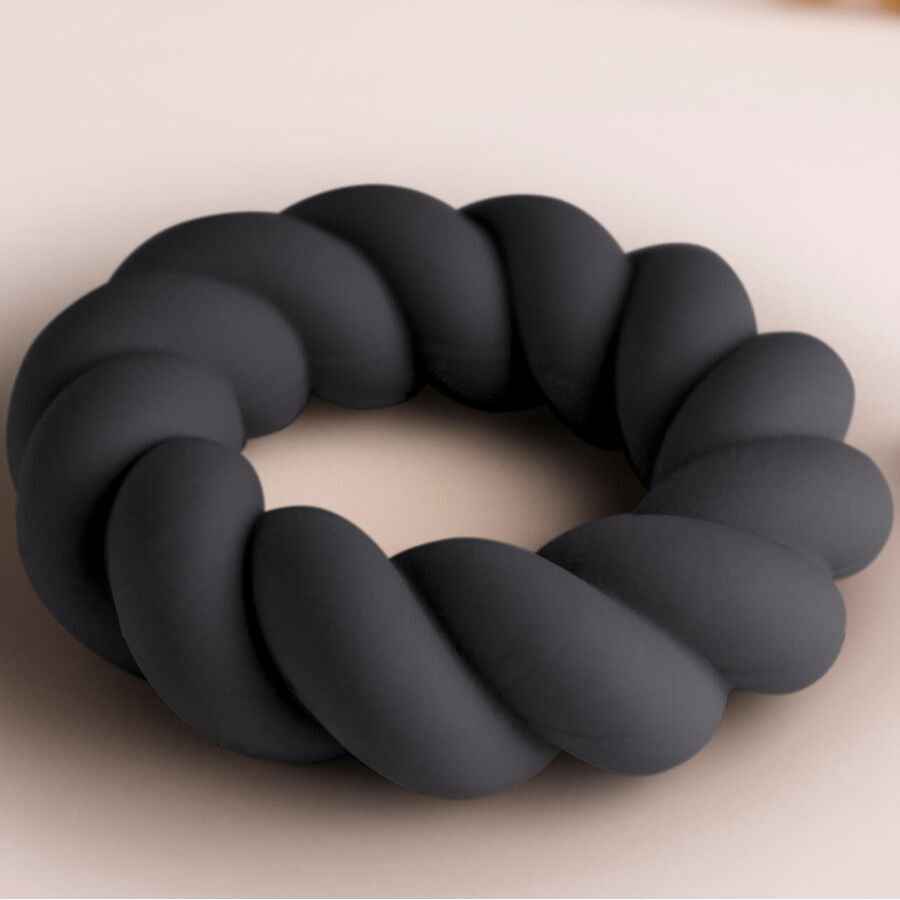 ROCKS-OFF - ANEL MASTURBADOR DE SILICONE PRETO TWIST