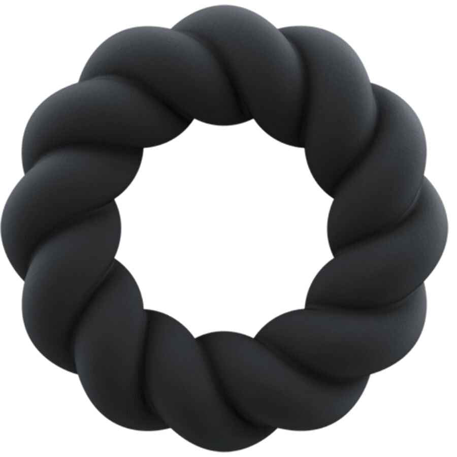 ROCKS-OFF - ANEL MASTURBADOR DE SILICONE PRETO TWIST