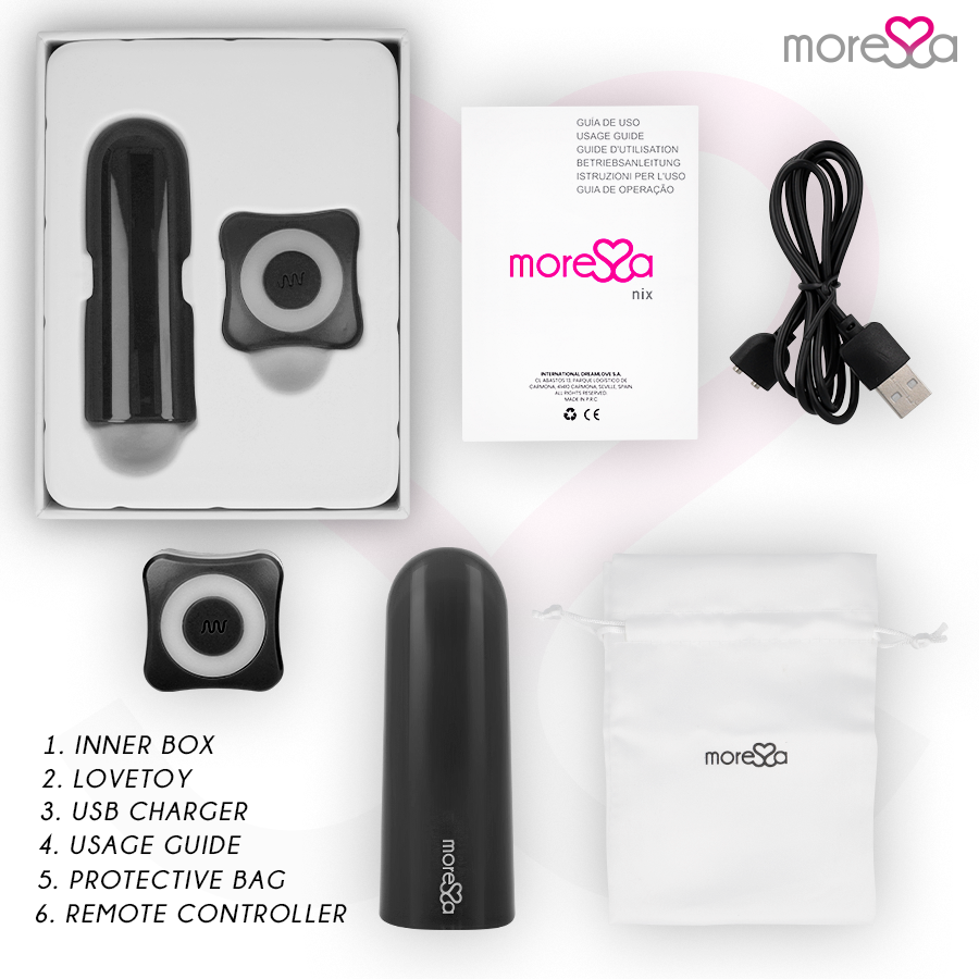 MORESSA - NIX VIBRADOR CONTROLE REMOTO PRETO