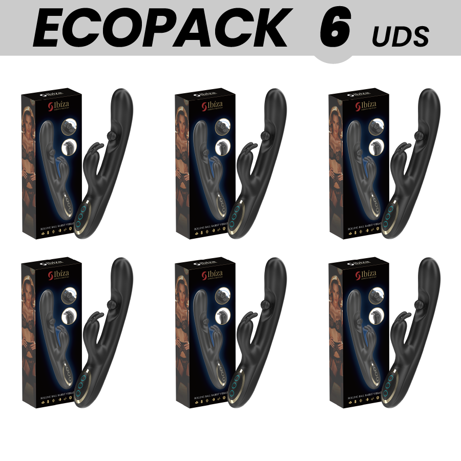 ECOPACKS 6 UNIDADES - IBIZA PODEROSO VIBRADOR RABBIT COM PÉROLA ROLANTE MASSAGEADORA