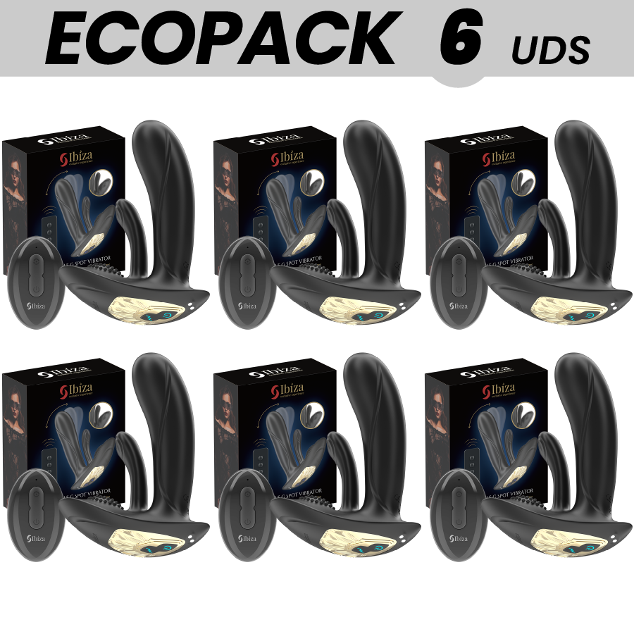 ECOPACKS 6 UNIDADES - VIBRADOR VESTÍVEL IBIZA COM ESTIMULAÇÃO DO PONTO G E CLITÓRIS COM CONTROLE REMOTO