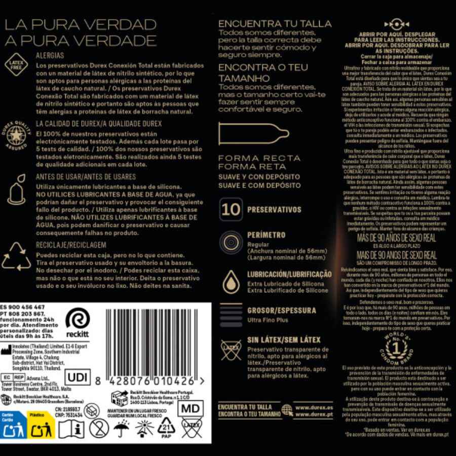 DUREX - TOTAL CONNECTION XL ULTRA FINE PLUS SEM LÁTEX 10 UNIDADES