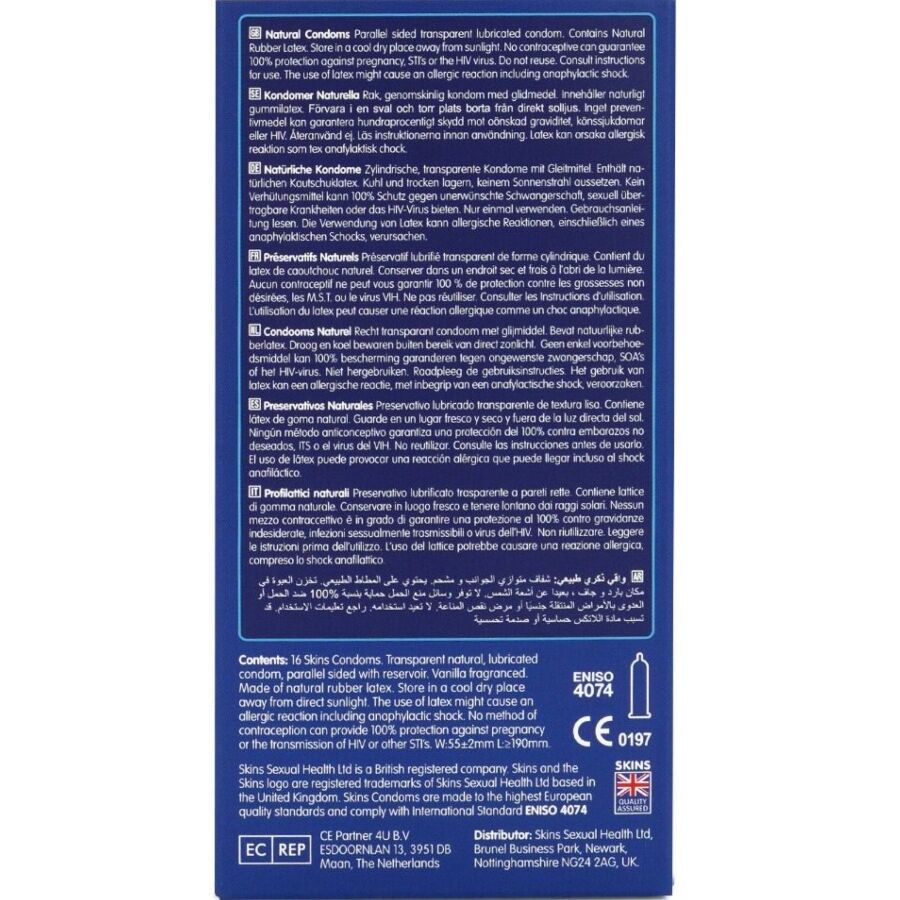 SKINS - PRESERVATIVOS NATURAIS PREMIUM PACOTE 16