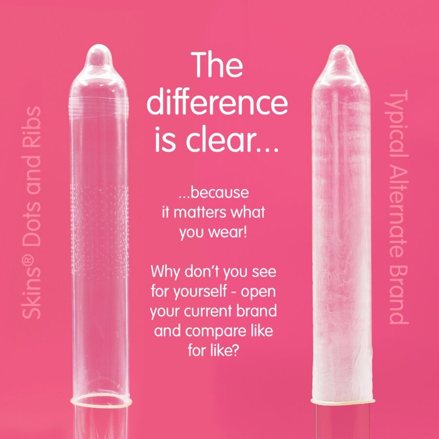 SKINS - DOTS & RIBS PREMIUM PRESERVATIVOS PACOTE 4