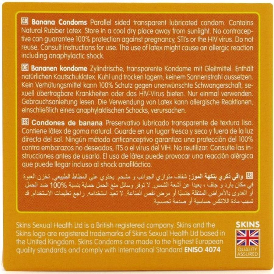 SKINS - PRESERVATIVOS BANANA PREMIUM PACOTE 4