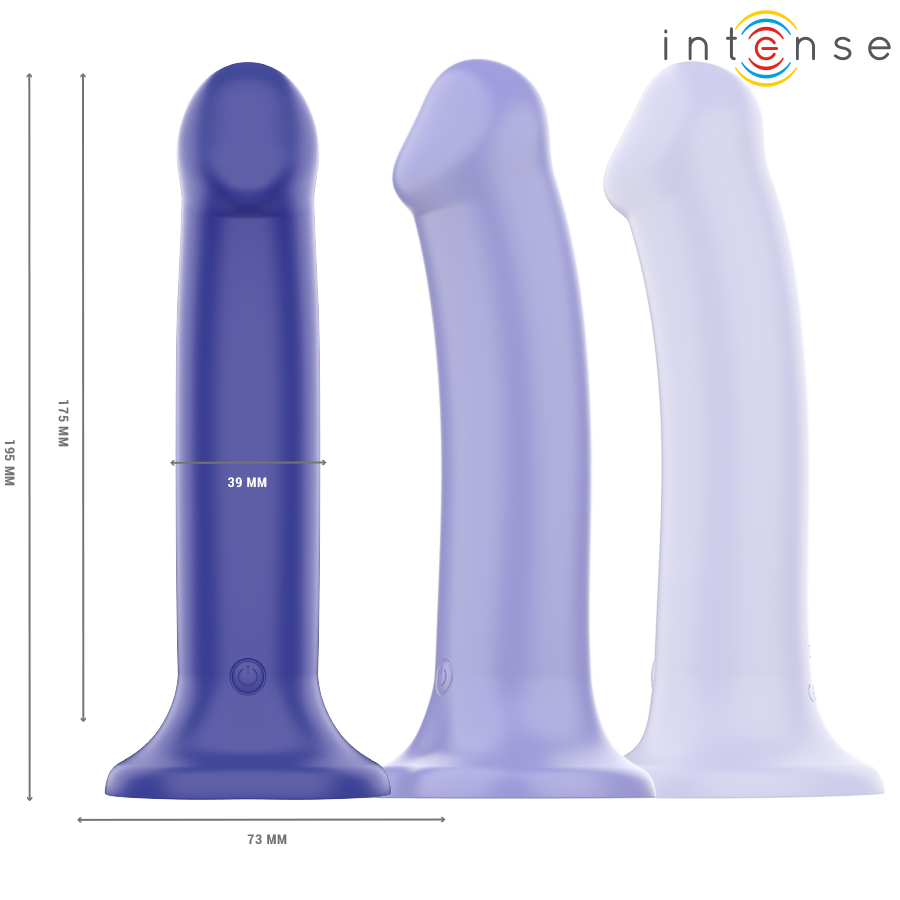 Intense - Victoria Vibrador Com Ventosa 10 Vibrações Azul Escuro Control Remoto