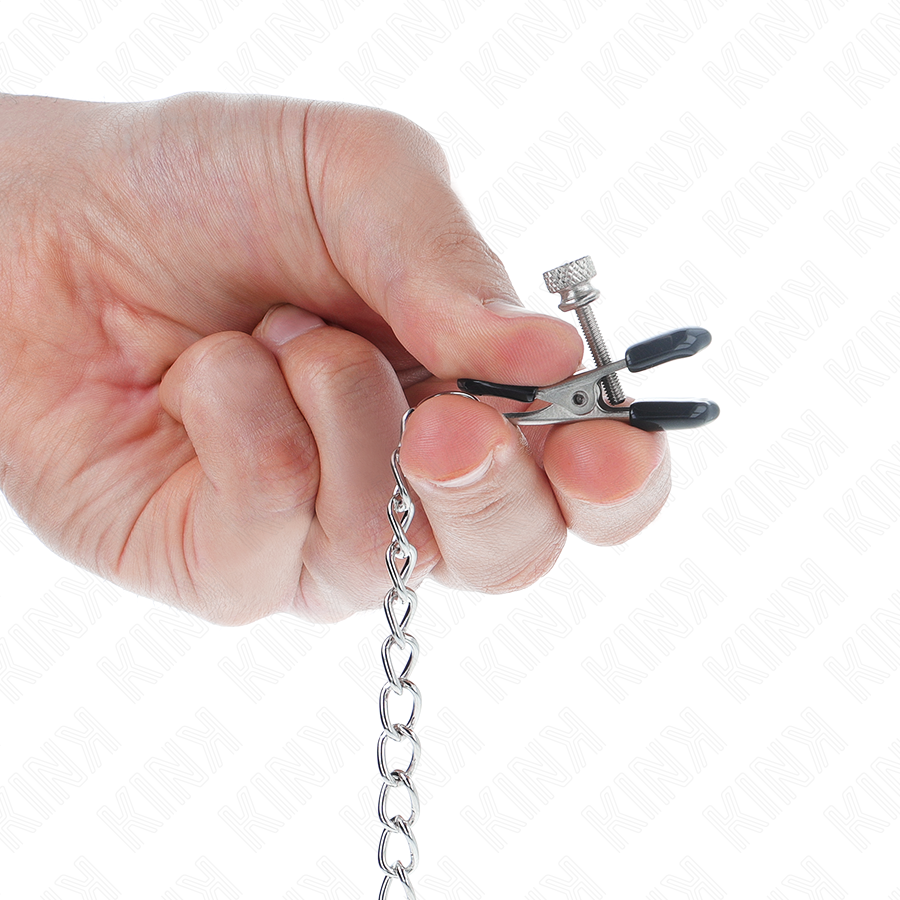 KINK - PINÇAS DE CORRENTE PLANA PRATA 34 CM