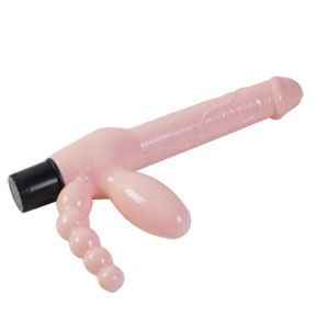 BAILE - ARNÊS SEM CINTA TPR COM VIBRAÇÃO E ESTIMULAÇÃO ANAL 25.4 CM