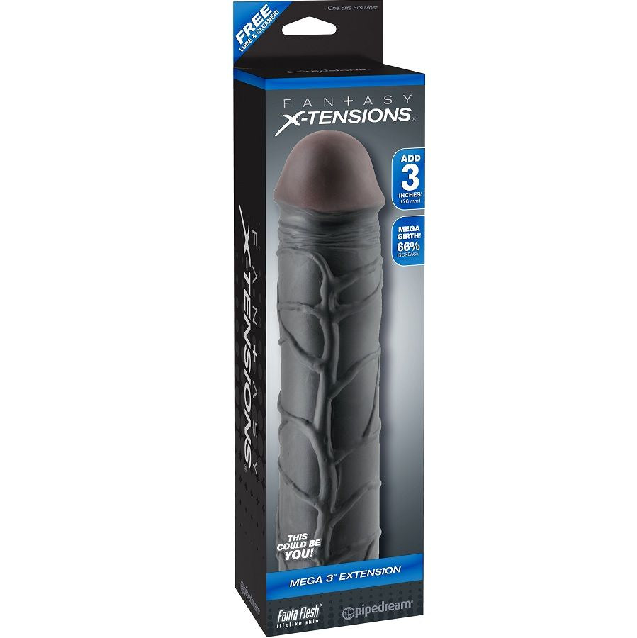 FANTASY X-TENSIONS - MEGA 3 EXTENSÃO PRETA - Sex Shop Sexy