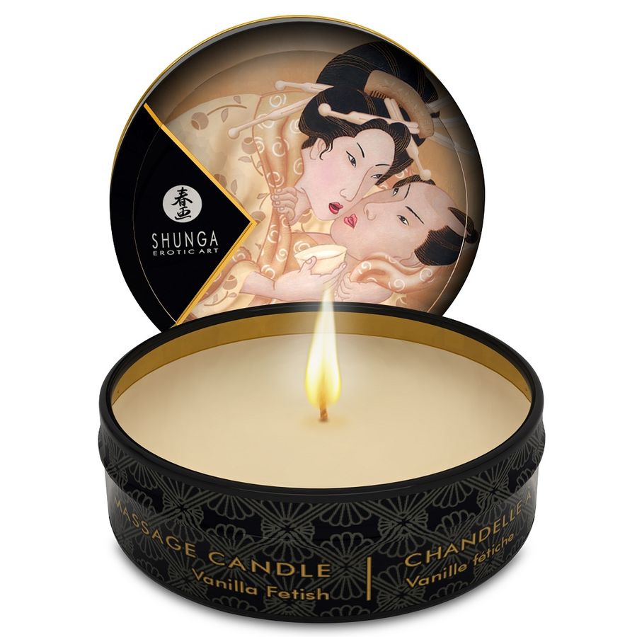 SHUNGA - MINI CARESS BY CANDELIGHT VELA DE MASSAGEM BAUNILHA 30 ML - Sex Shop Sexy