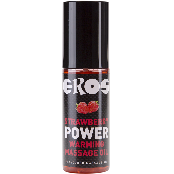 EROS POWER LINE - POWER ÓLEO DE MASSAGEM DE MORANGO EFEITO CALOR 100 ML - Sex Shop Sexy
