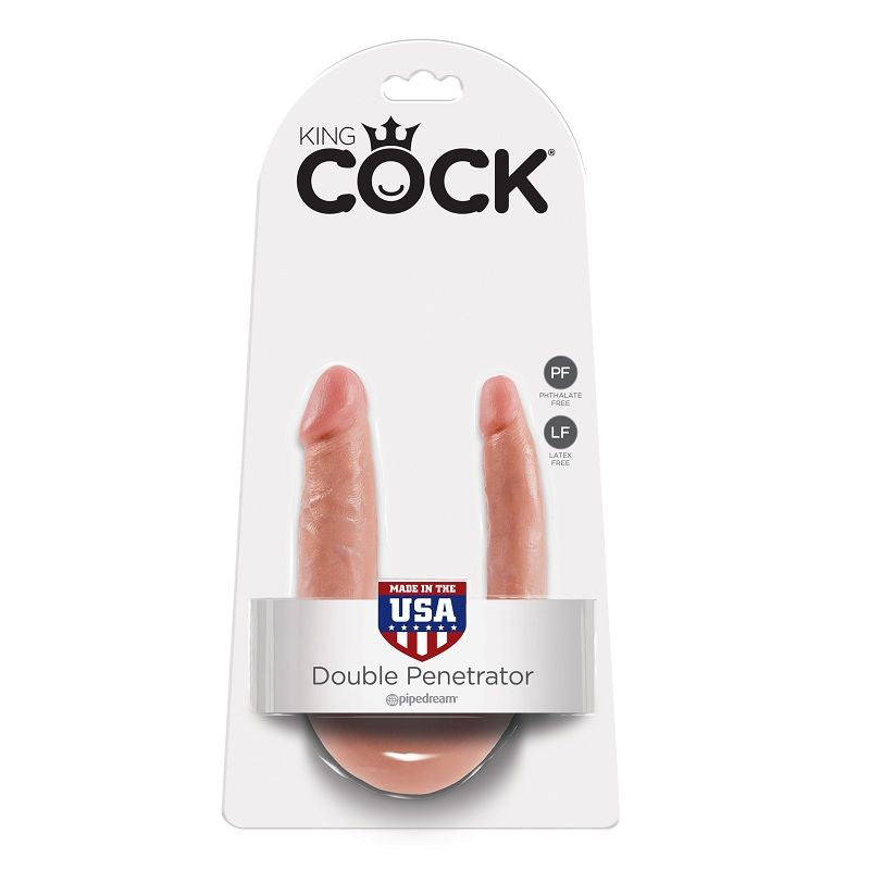 KING COCK - DILDO DE DUPLA PENETRAO 12.7 CM NATURAL - Sex Shop Sexy