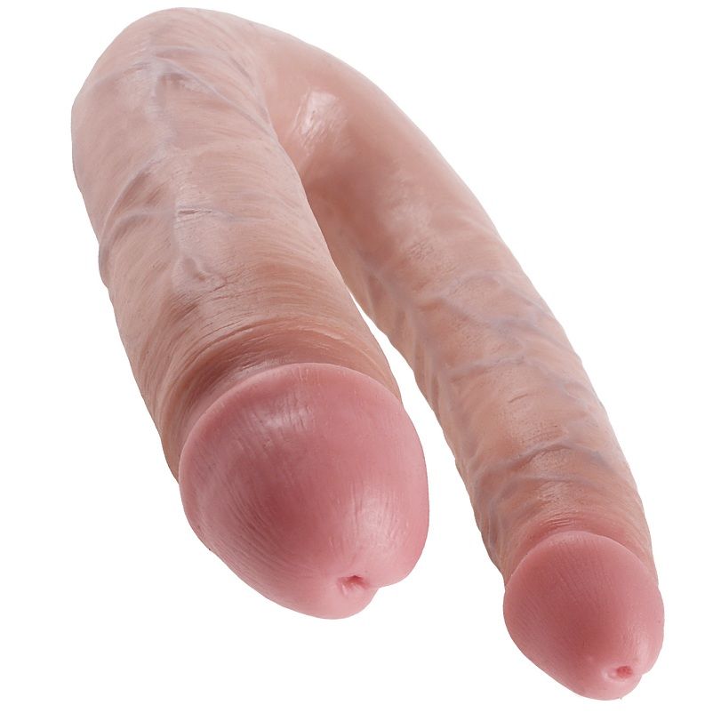 KING COCK - DILDO DUPLA PENETRAÇÃO 17,8 CM NATURAL - Sex Shop Sexy