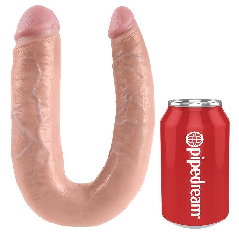 KING COCK - DILDO DUPLA PENETRAÇÃO 17,8 CM NATURAL - Sex Shop Sexy