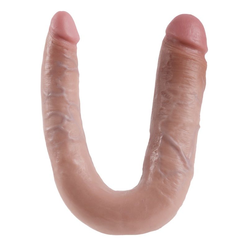 KING COCK - DILDO DUPLA PENETRAÇÃO 17,8 CM NATURAL - Sex Shop Sexy