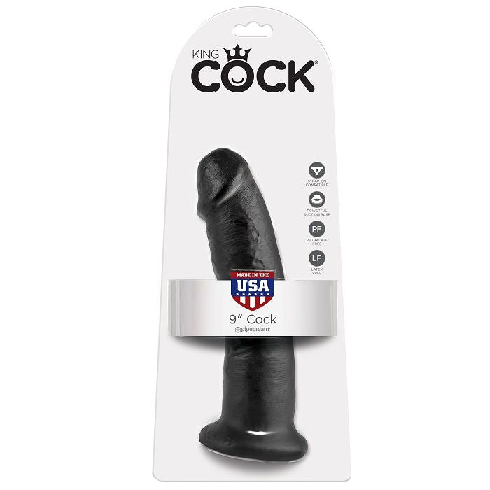 KING COCK - DILDO REALISTA 22.9 CM PRETO - Sex Shop Sexy