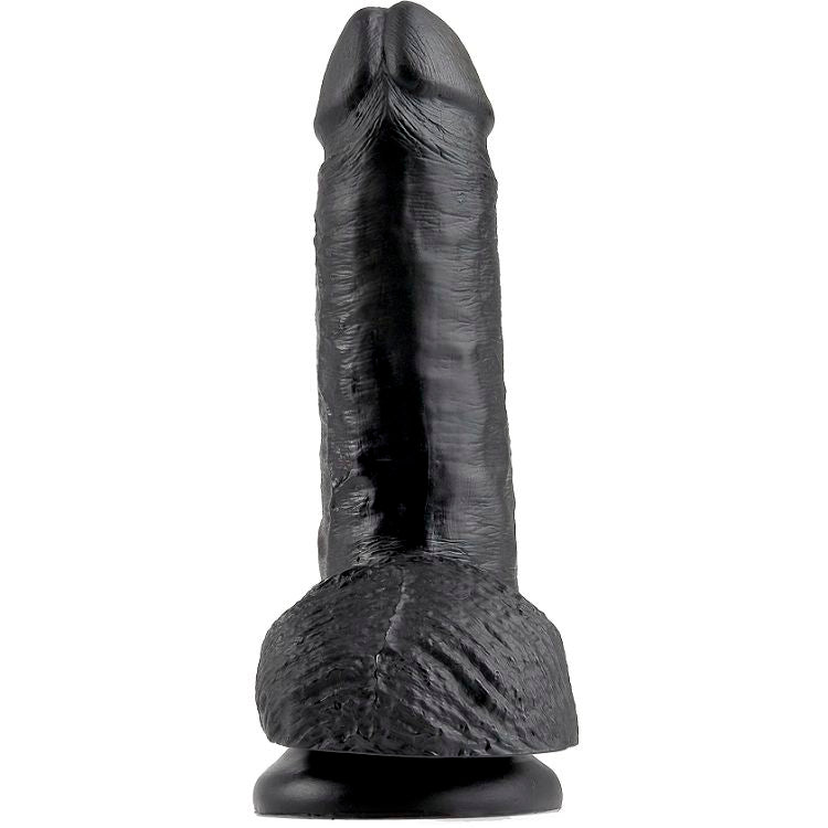 King Cock - 7 Consolador Negro Con Bolas 17,8 Cm