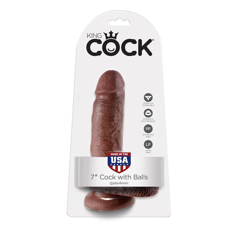 KING COCK - DILDO REALISTA 17.8 CM CASTANHO