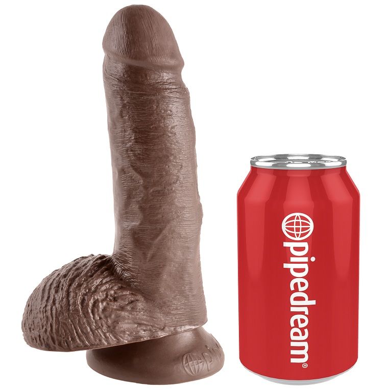 KING COCK - DILDO REALISTA 17.8 CM CASTANHO