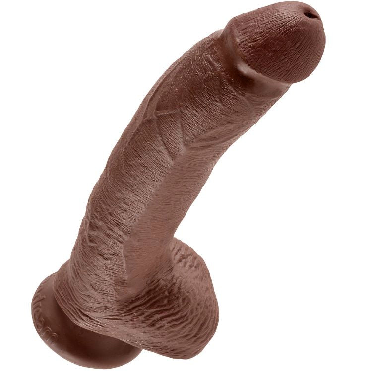 KING COCK - DILDO REALISTA 22.9 CM CASTANHO - Sex Shop Sexy
