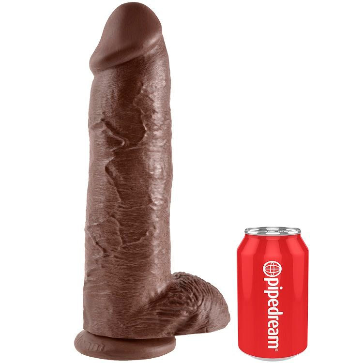 KING COCK - DILDO REALISTA 30.48 CM CASTANHO - Sex Shop Sexy