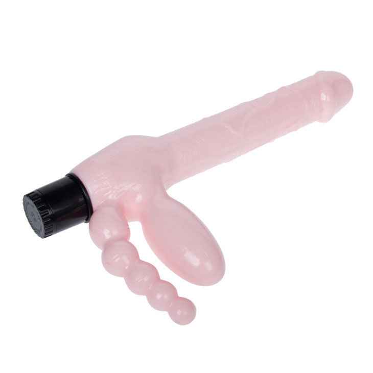 BAILE - ARNÊS SEM CINTA TPR COM VIBRAÇÃO E ESTIMULAÇÃO ANAL 25.4 CM
