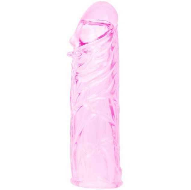 BAILE - CAPA EM SILICONE ESTIMULANTE PARA PÉNIS ROSA 13 CM
