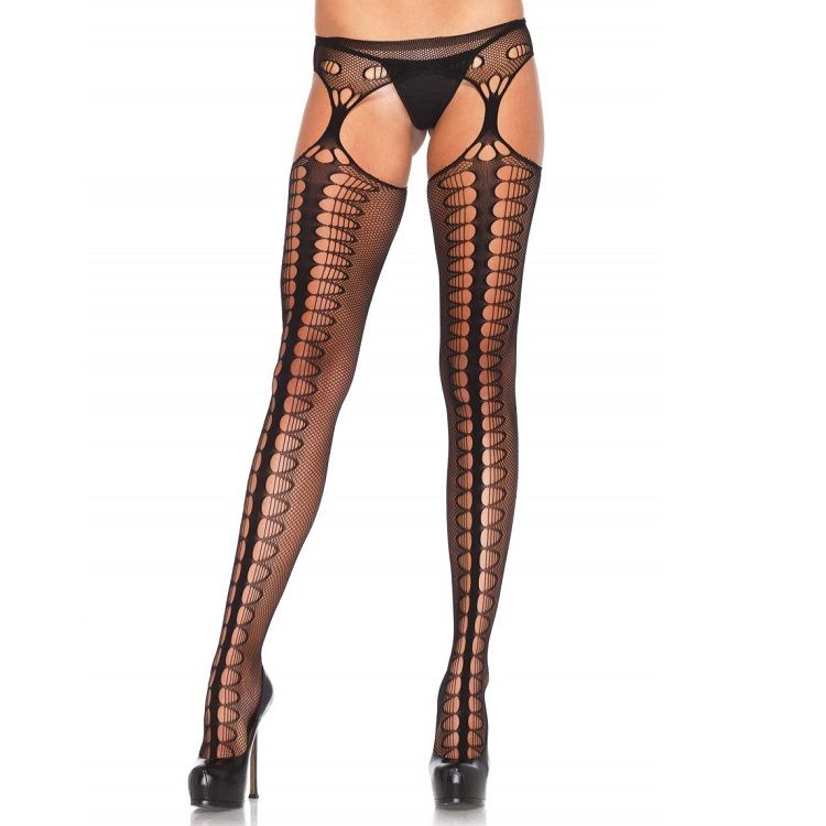 LEG AVENUE - MEIAS COM LIGUEIRO EXCLUSIVE PRETAS - Sex Shop Sexy