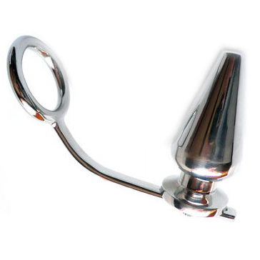 METAL HARD - ANEL EM AÇO COM PLUG ANAL 45 X 50MM - Sex Shop Sexy