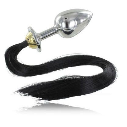 METAL HARD - PLUG ANAL EM AÇO COM CAUDA 8.89 CM - Sex Shop Sexy