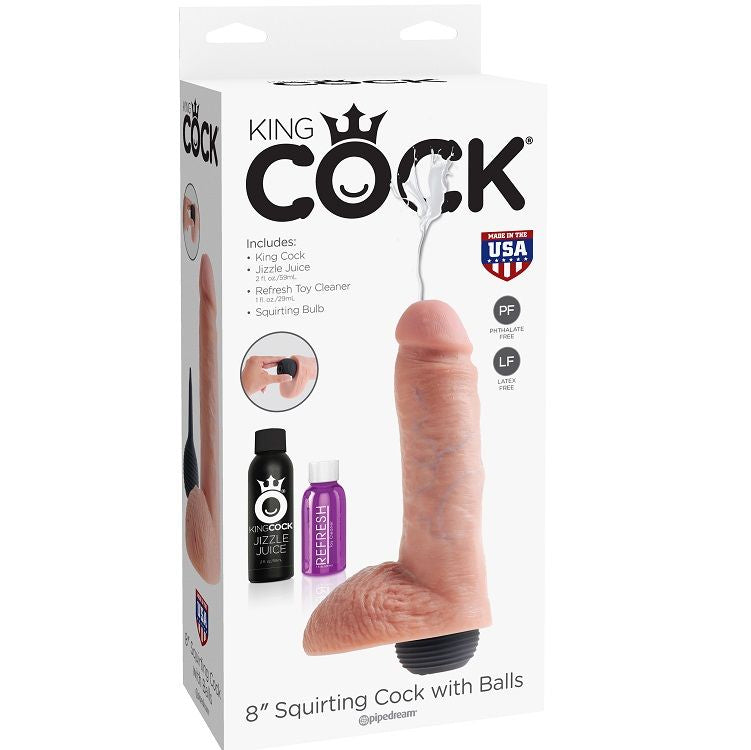 KING COCK - PÉNIS REALISTA EJACULADOR NATURAL 20,32 CM - Sex Shop Sexy