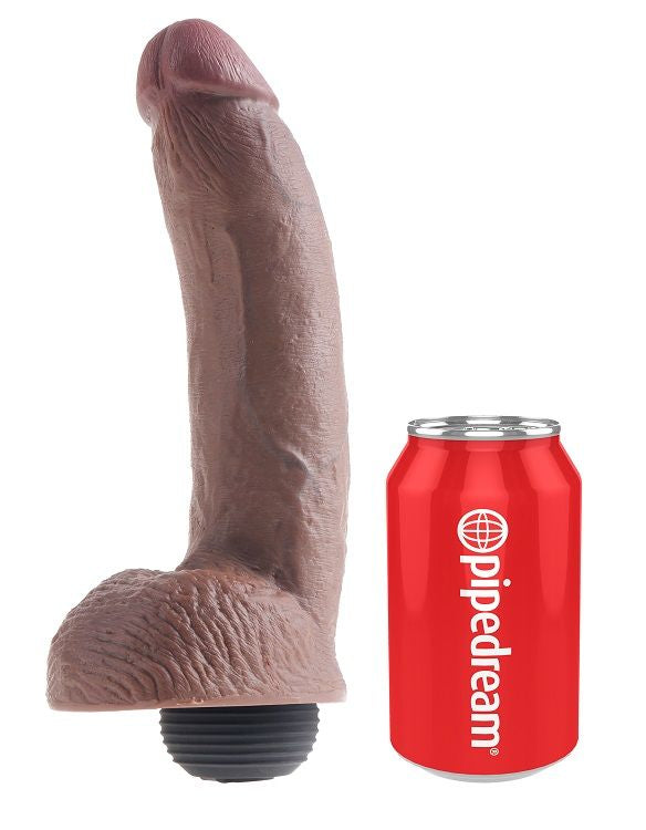 KING COCK - PÉNIS REALISTA EJACULADOR CASTANHO 22,86 CM - Sex Shop Sexy