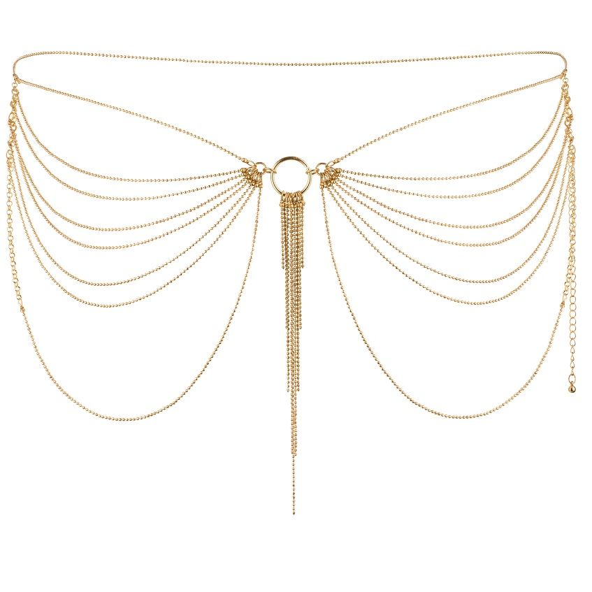 BIJOUX - MAGNIFIQUE JOIA DE CORRENTES METÁLICAS PARA CINTURA DOURADA - Sex Shop Sexy