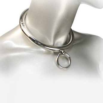 METAL DURO - COLLAR BDSM COM ANEL 18CM