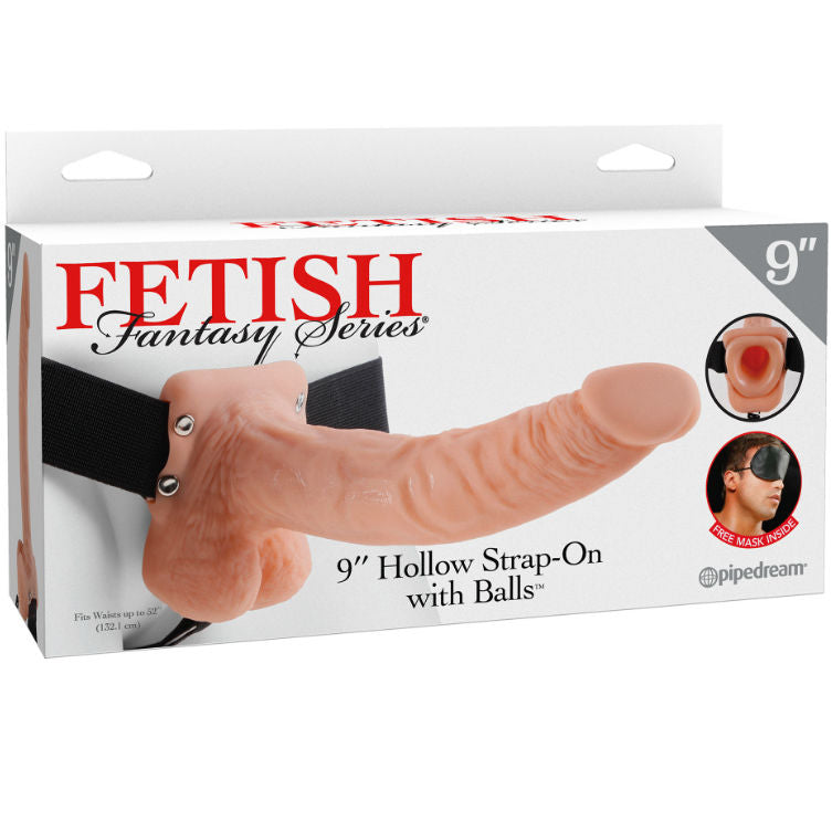 FETISH FANTASY SERIES - 9 STRAP-ON OCO CON BOLAS 22,9CM CARNE