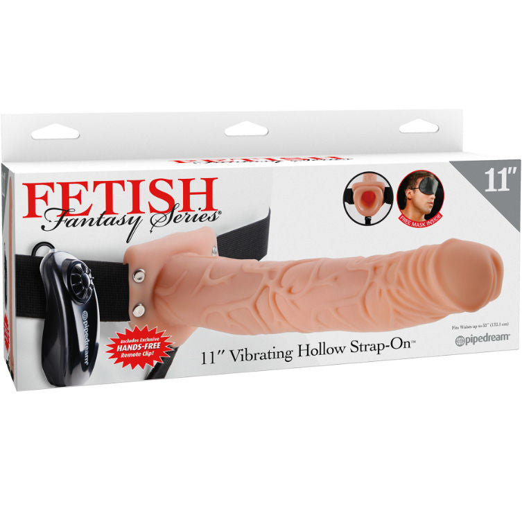 FETISH FANTASY SERIES - 11 HUECO STRAP-ON VIBRANDO COM BOLAS 27,9CM CARNE