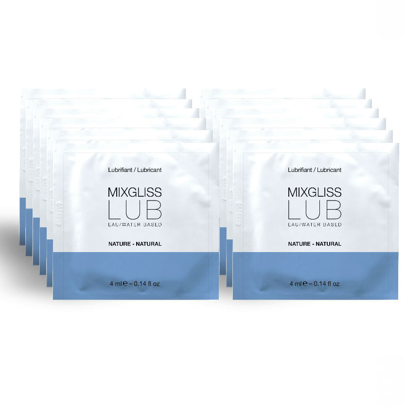 MIXGLISS - LUBRIFICANTE BASE ÁGUA NATURAL 12 MONODOSES 4 ML - Sex Shop Sexy