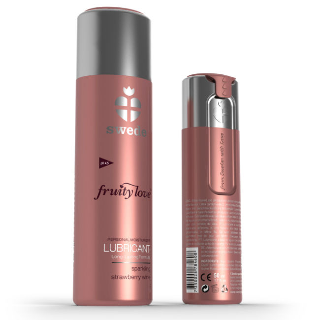SWEDE - FRUITY LOVE LUBRIFICANTE MORANGOS COM CHAMPANHE 50 ML - Sex Shop Sexy