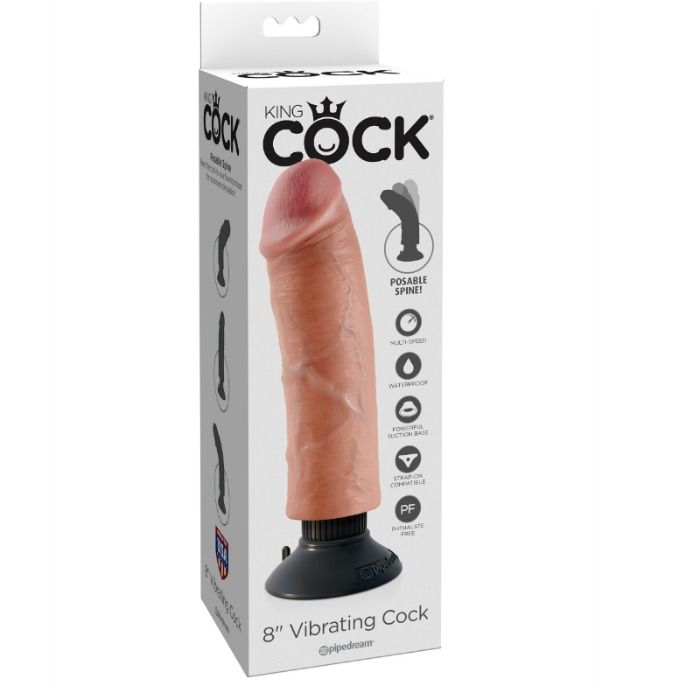 KING COCK - DILDO VIBRADOR 20.32 CM NATURAL - Sex Shop Sexy