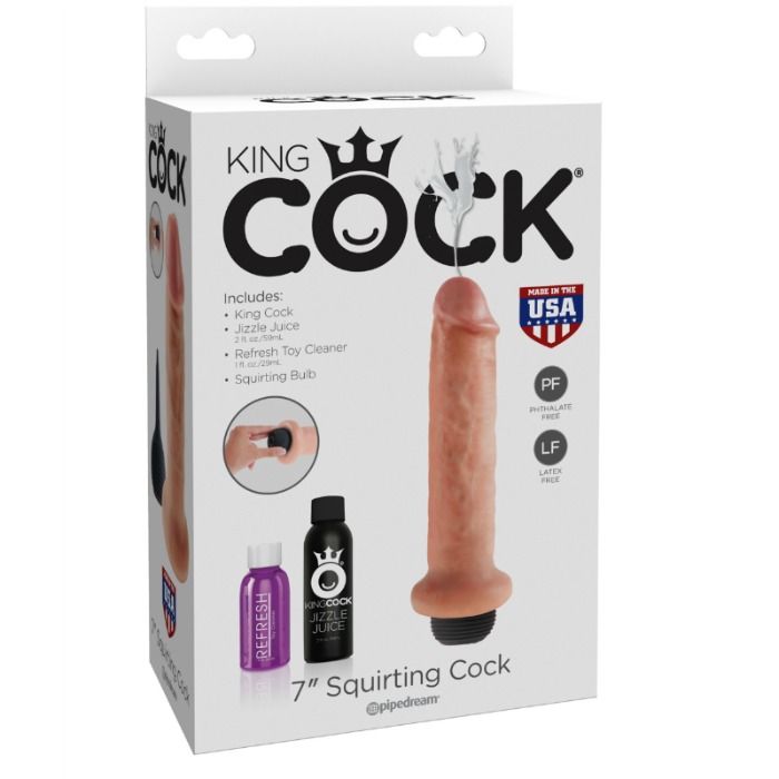 KING COCK - DILDO SQUIRTING 17,8 CM NATURAL - Sex Shop Sexy