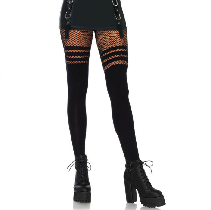 LEG AVENUE - COLLANTS REDE PRETO - Sex Shop Sexy