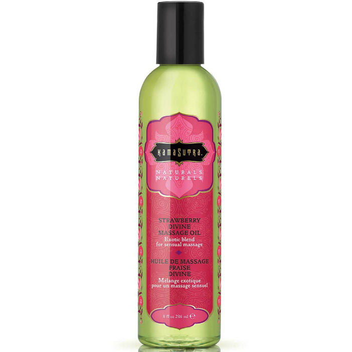 KAMASUTRA - NATURALS ÓLEO DE MASSAGEM MORANGO DIVINO 236 ML - Sex Shop Sexy