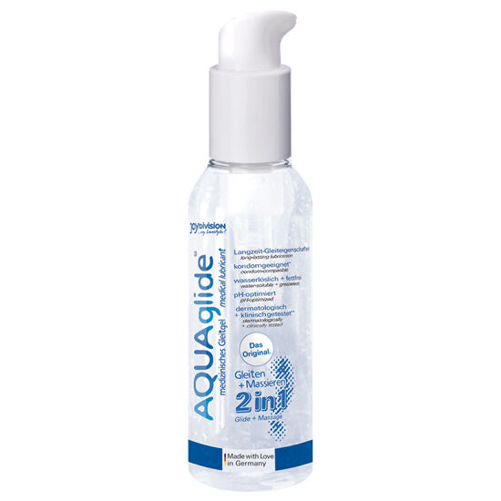 JOYDIVISION AQUAGLIDE - 2 EM 1 LUBRIFICANTE + MASSAGEM 125 ML - Sex Shop Sexy