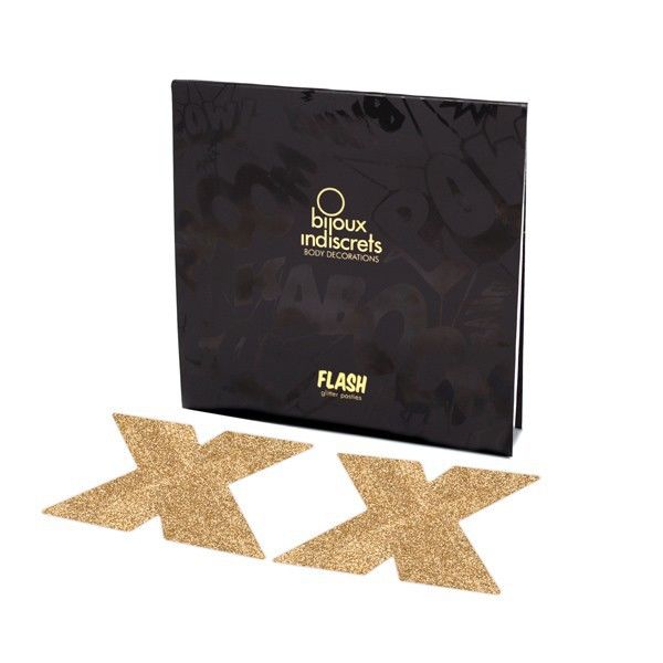 BIJOUX - INDISCRETS PEZONERAS FLASH CRUZ DOURADO - Sex Shop Sexy