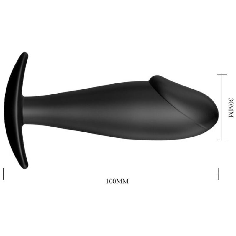 PRETTY LOVE - PLUG ANAL EM SILICONE FORMATO PÊNIS PRETO - Sex Shop Sexy